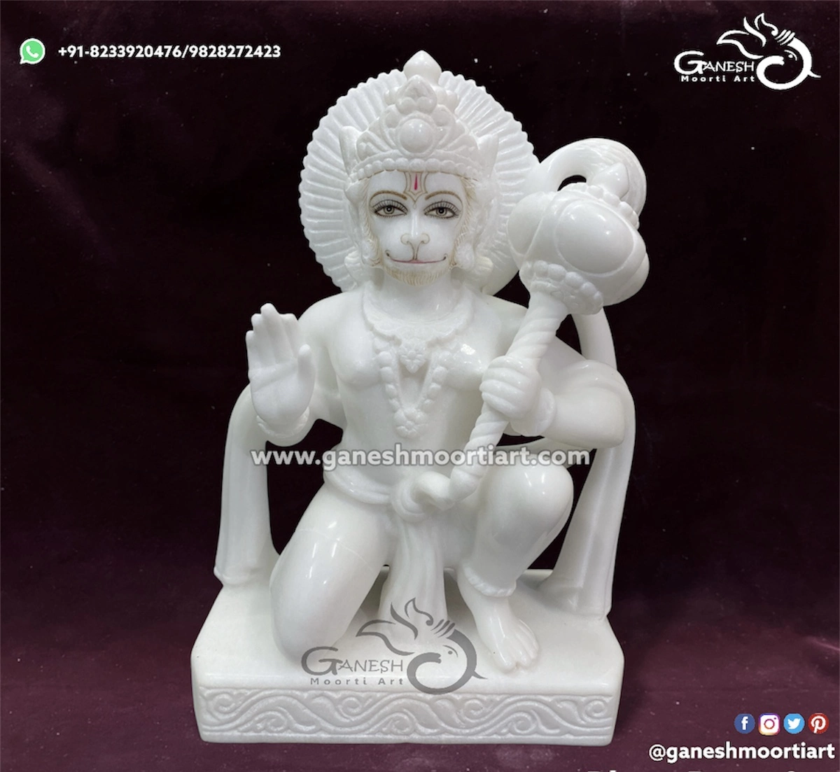 Pure Marble Hanuman Statue