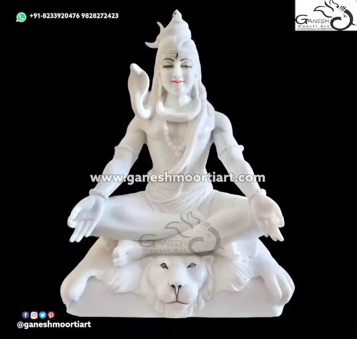 White Marble Shiv Statue