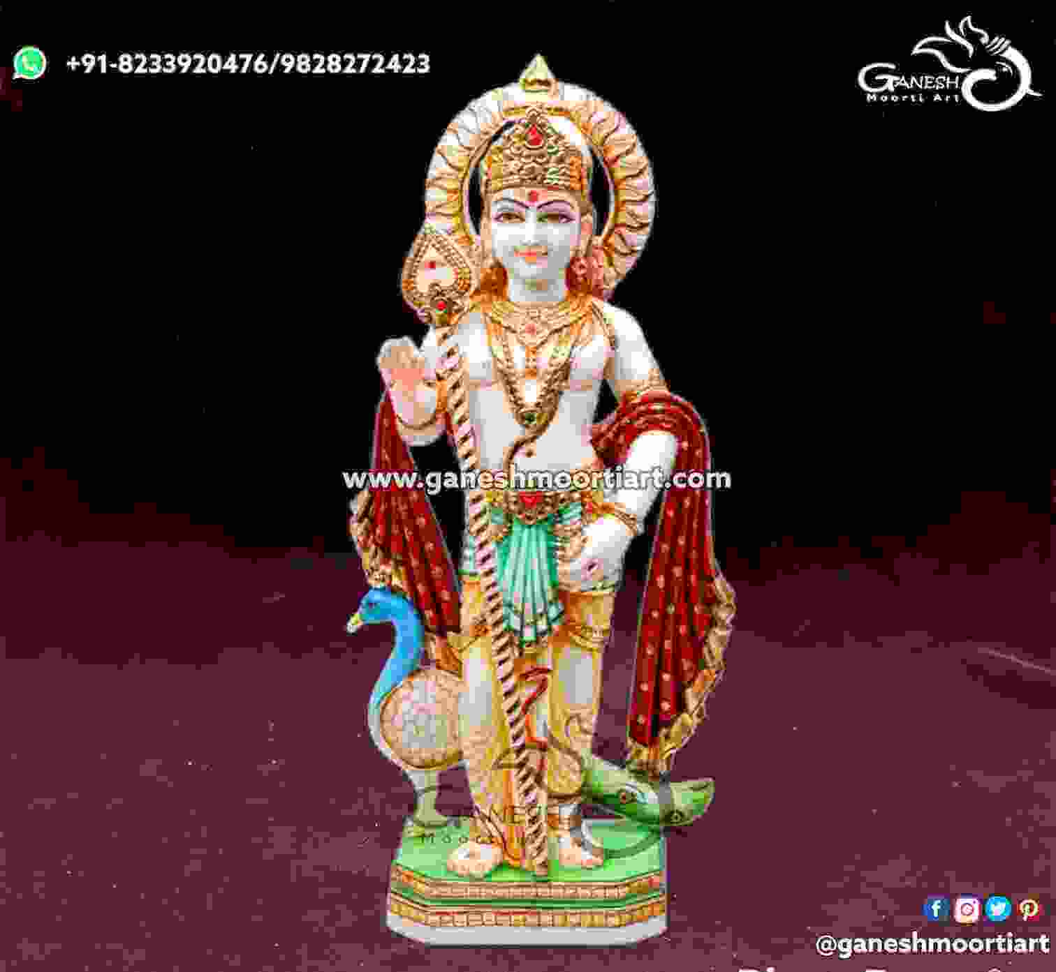 Murugan Marble Statue