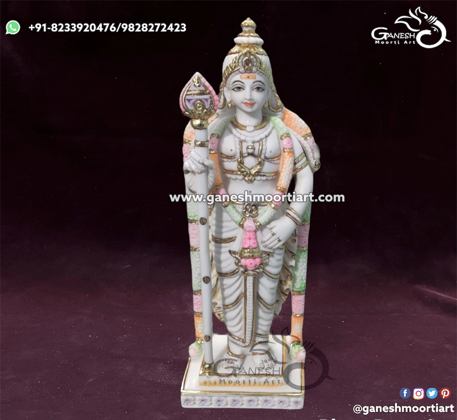 Murugan Marble Statue