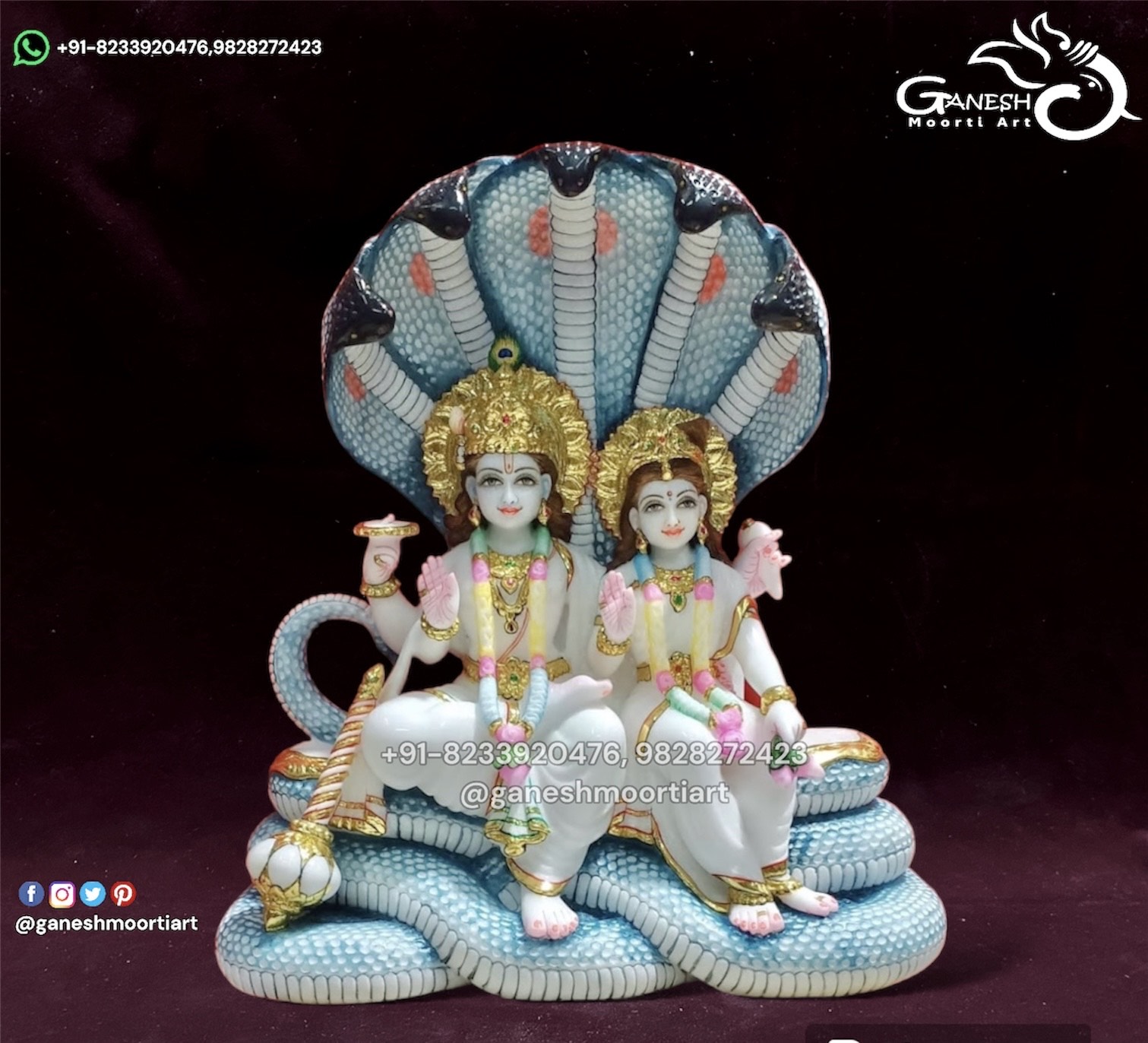 Lakshmi Vishnu Marble Statue