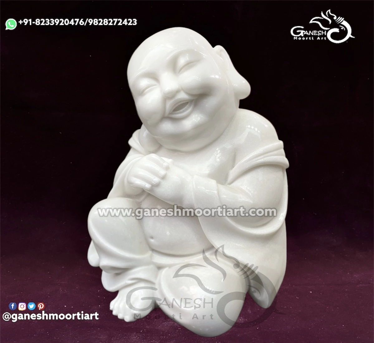 Happy Buddha Statue in Marble