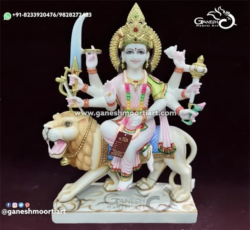 Durga Marble Statue