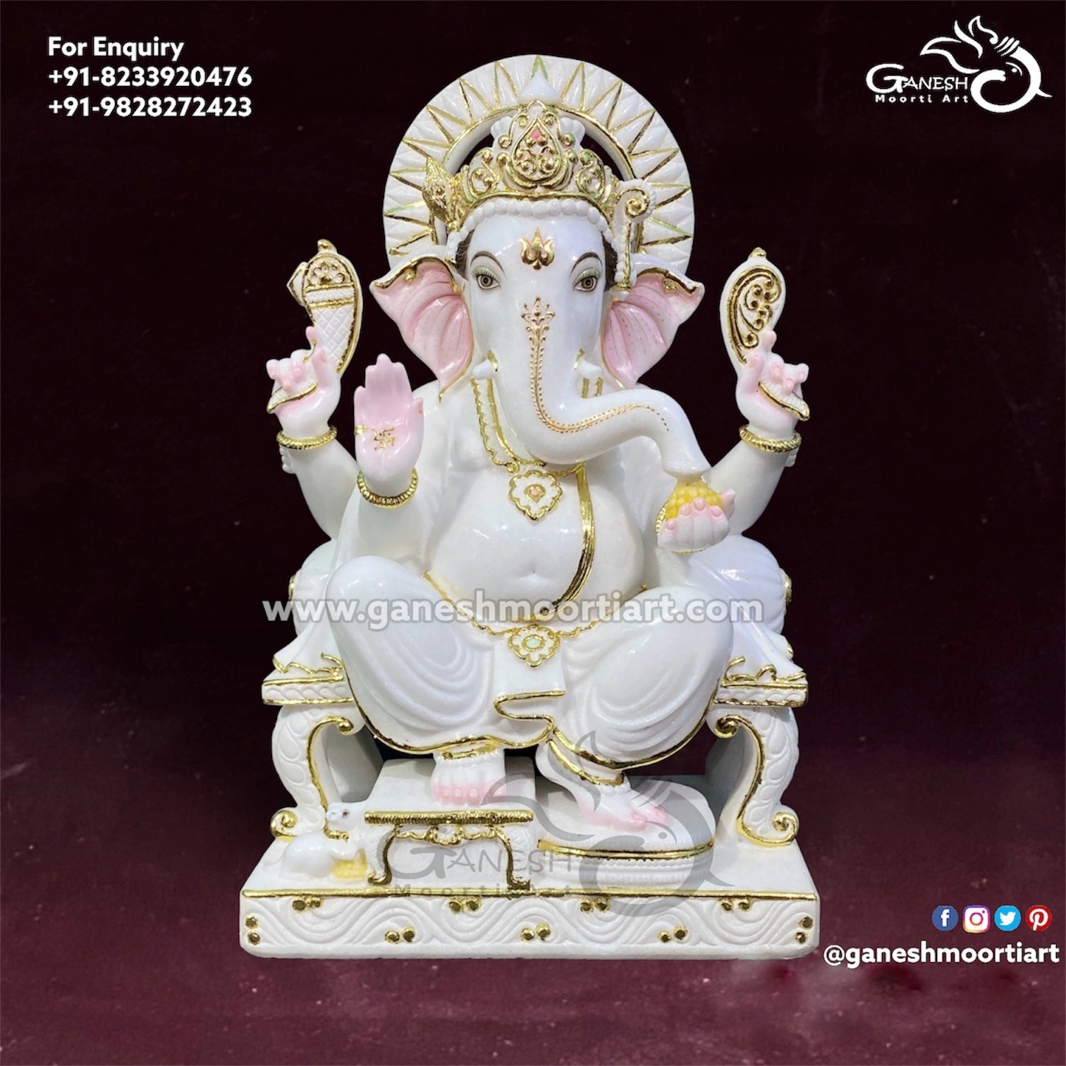 Ganesh Ji Marble Figurine