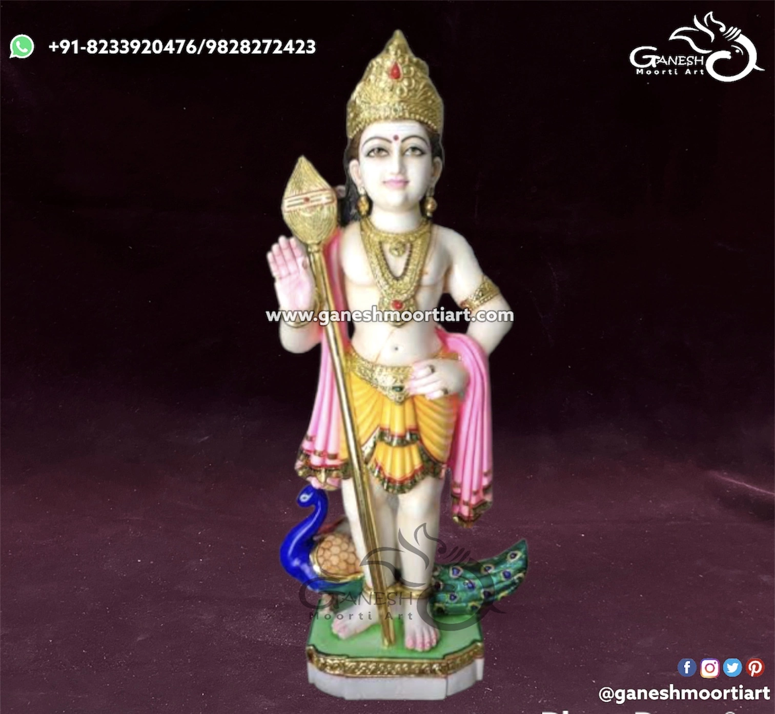 Buy Murugan Marble Statue 