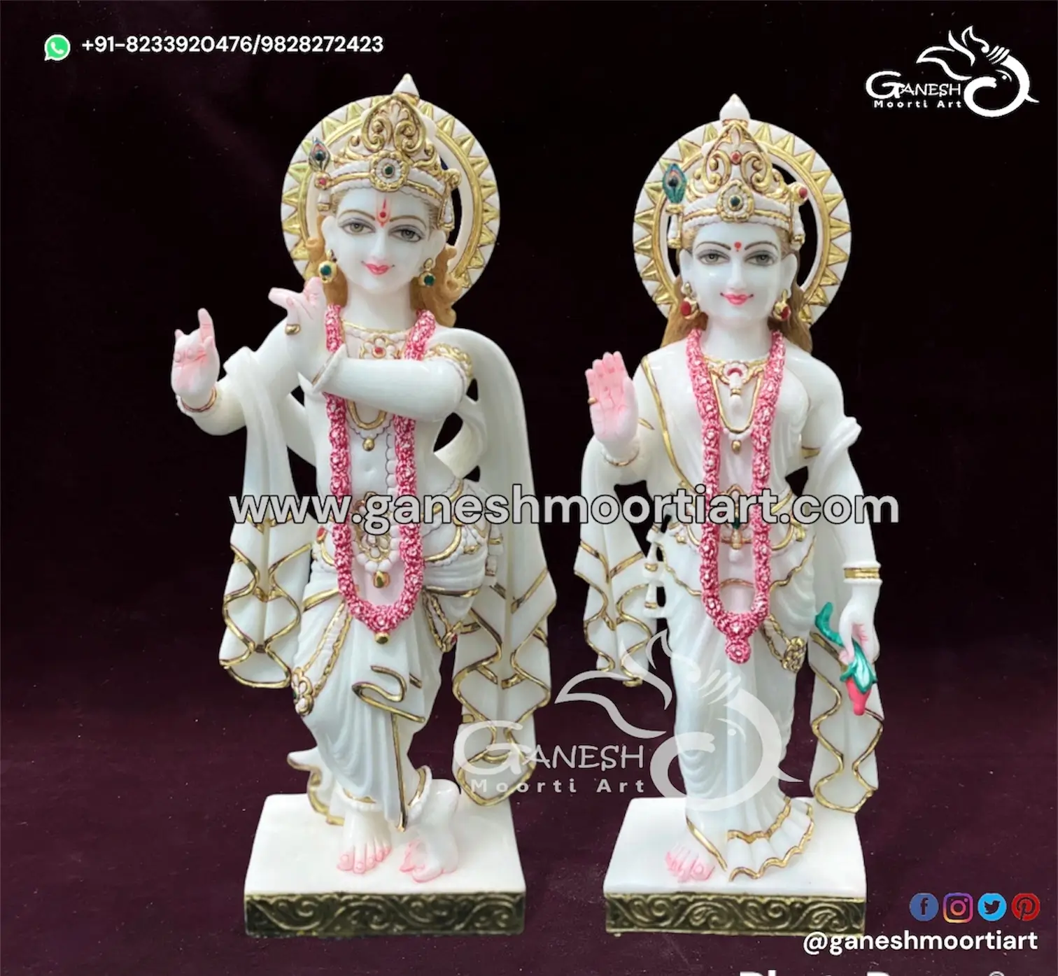 Buy Radha Krishna Marble Murti