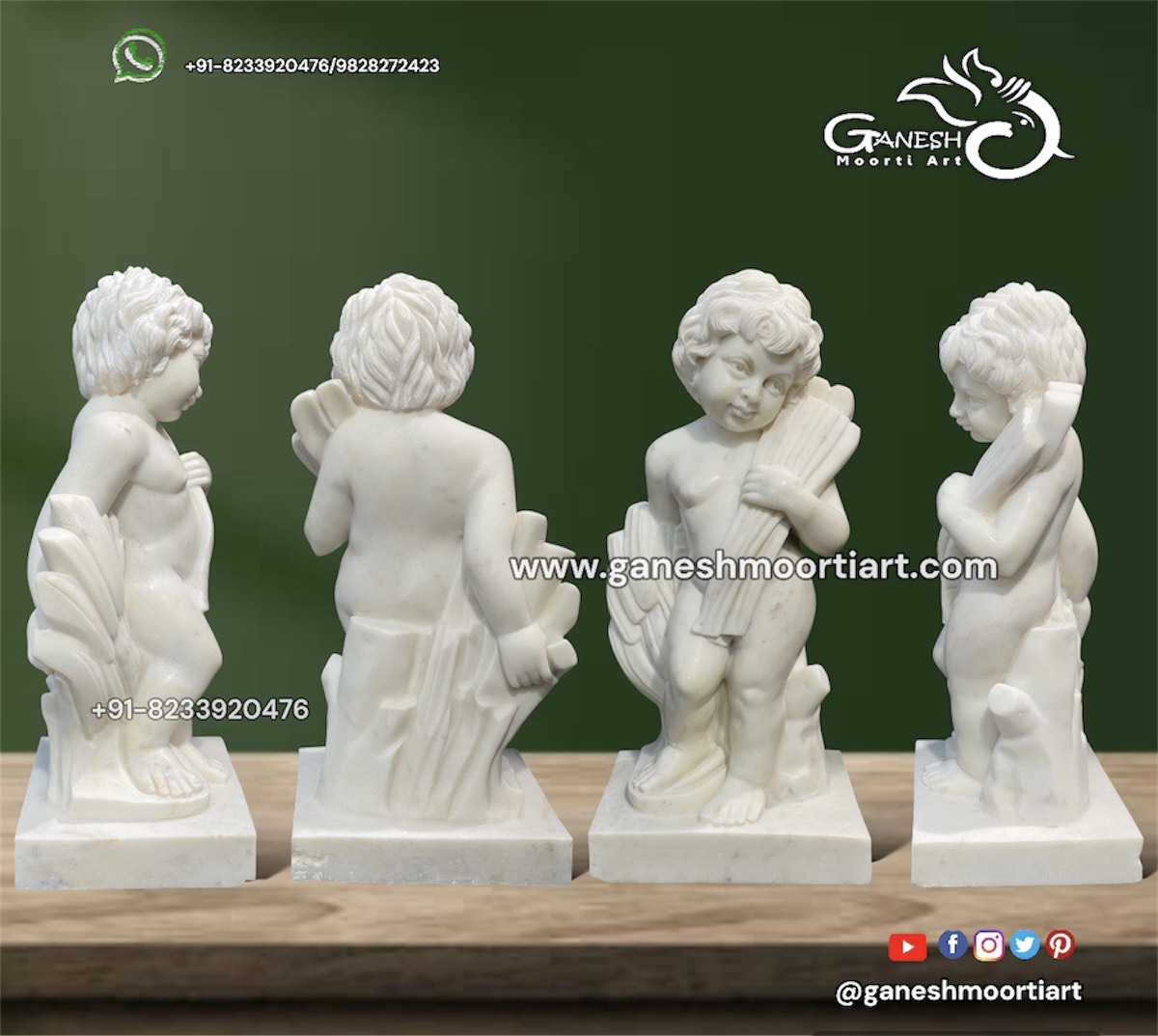 Boys Statues for Home Decor in Marble 