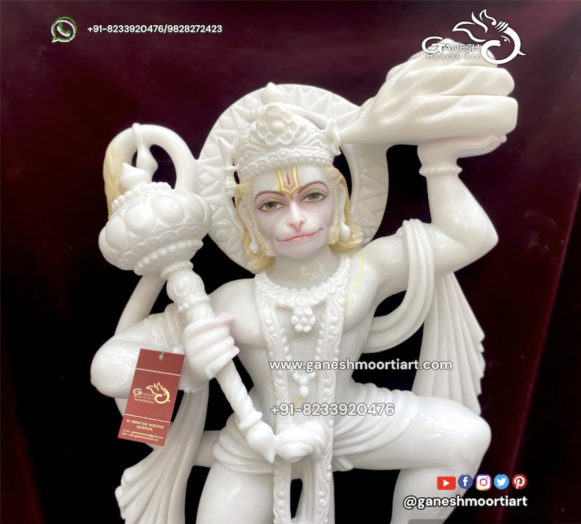 Big Size Hanuman marble murti