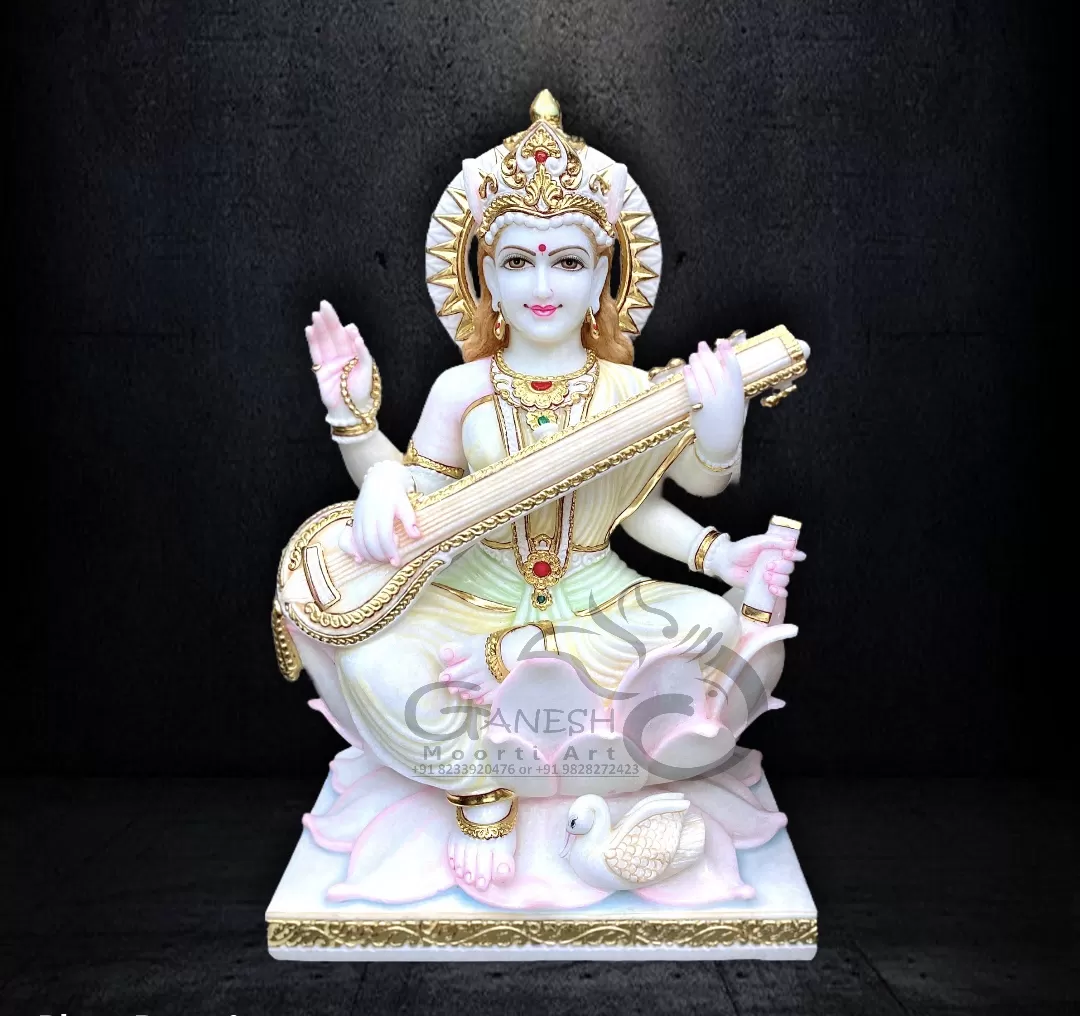 Buy Goddess Saraswati Marble Idol