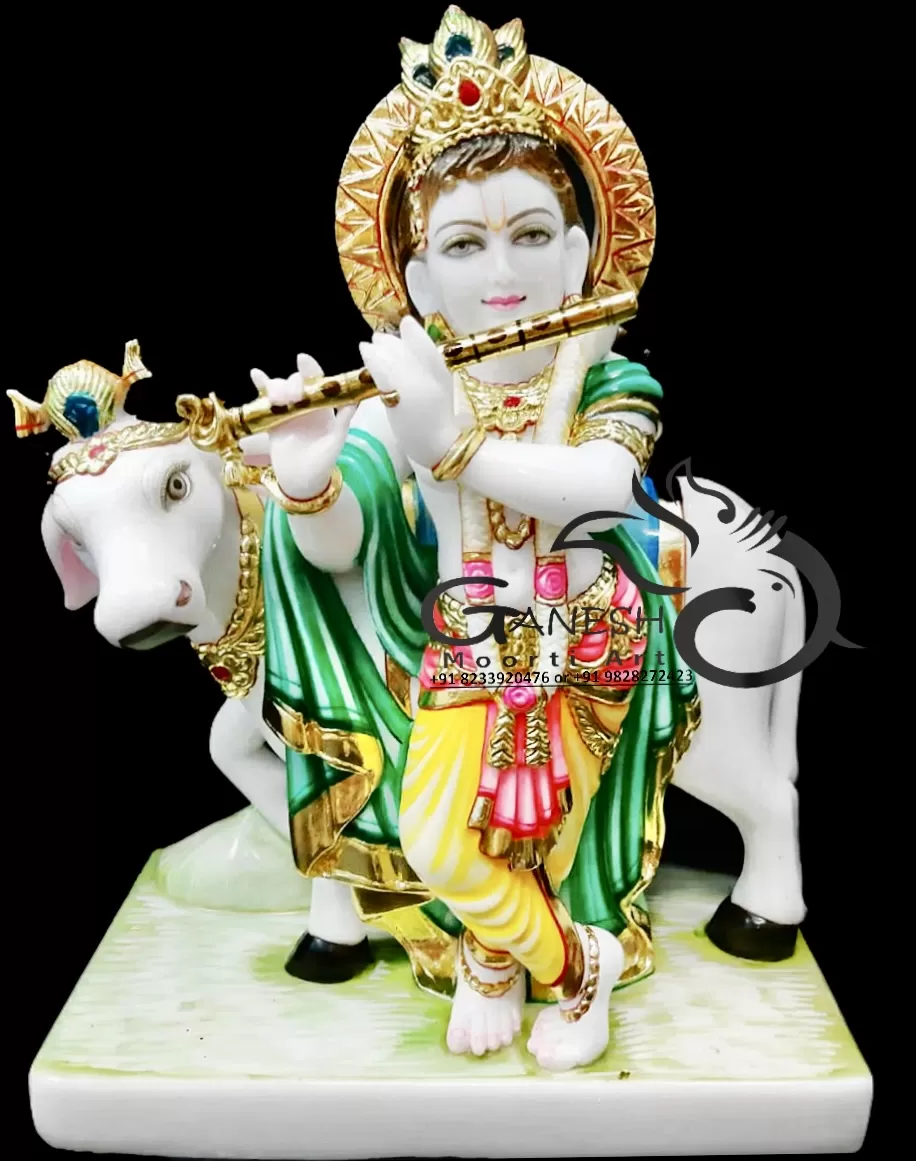 Buy Gou Gopal White Marble Statue