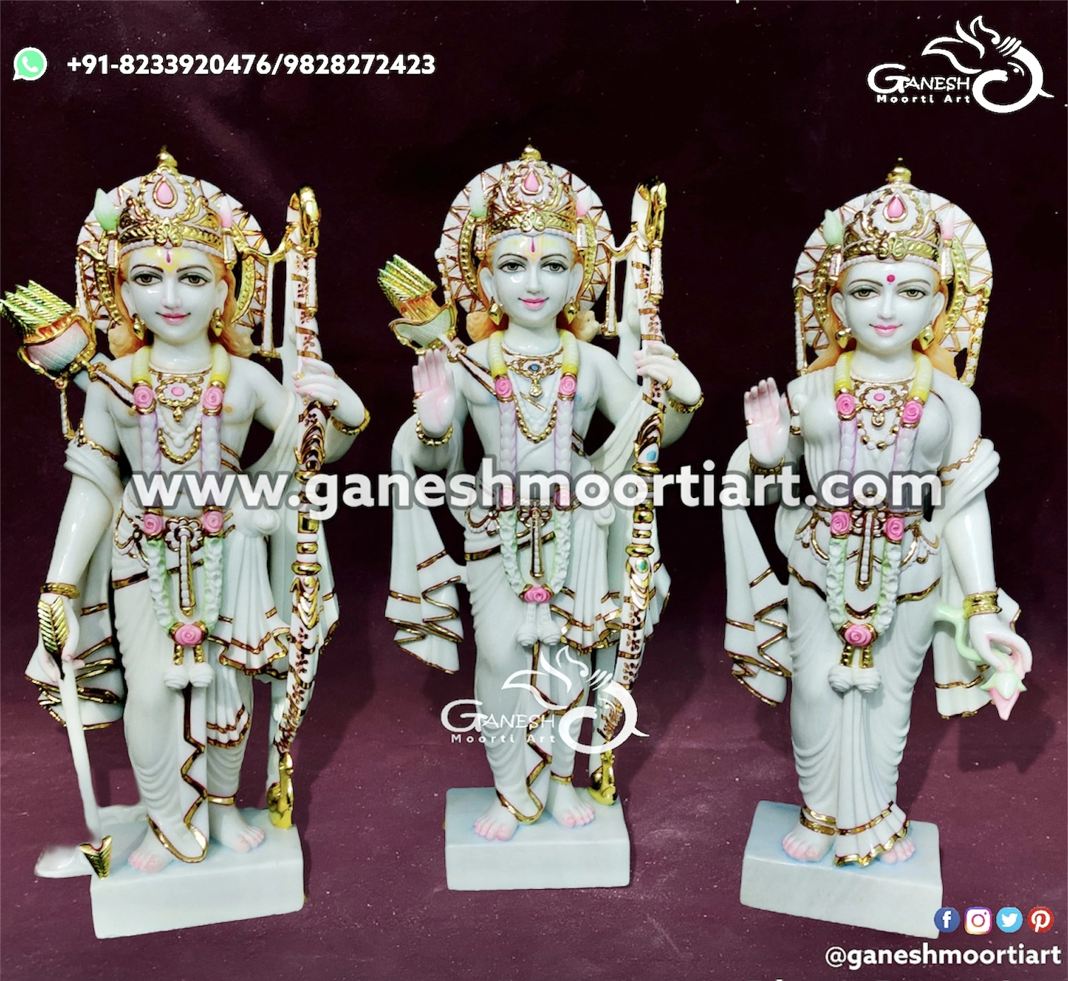 Marble Ram Sita Statue