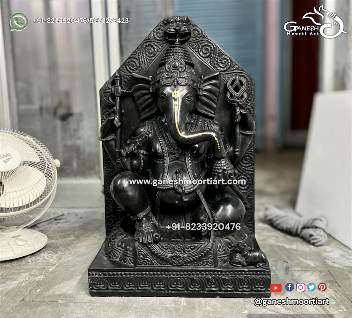 Buy Ganesh Statue sitting on Lotus
