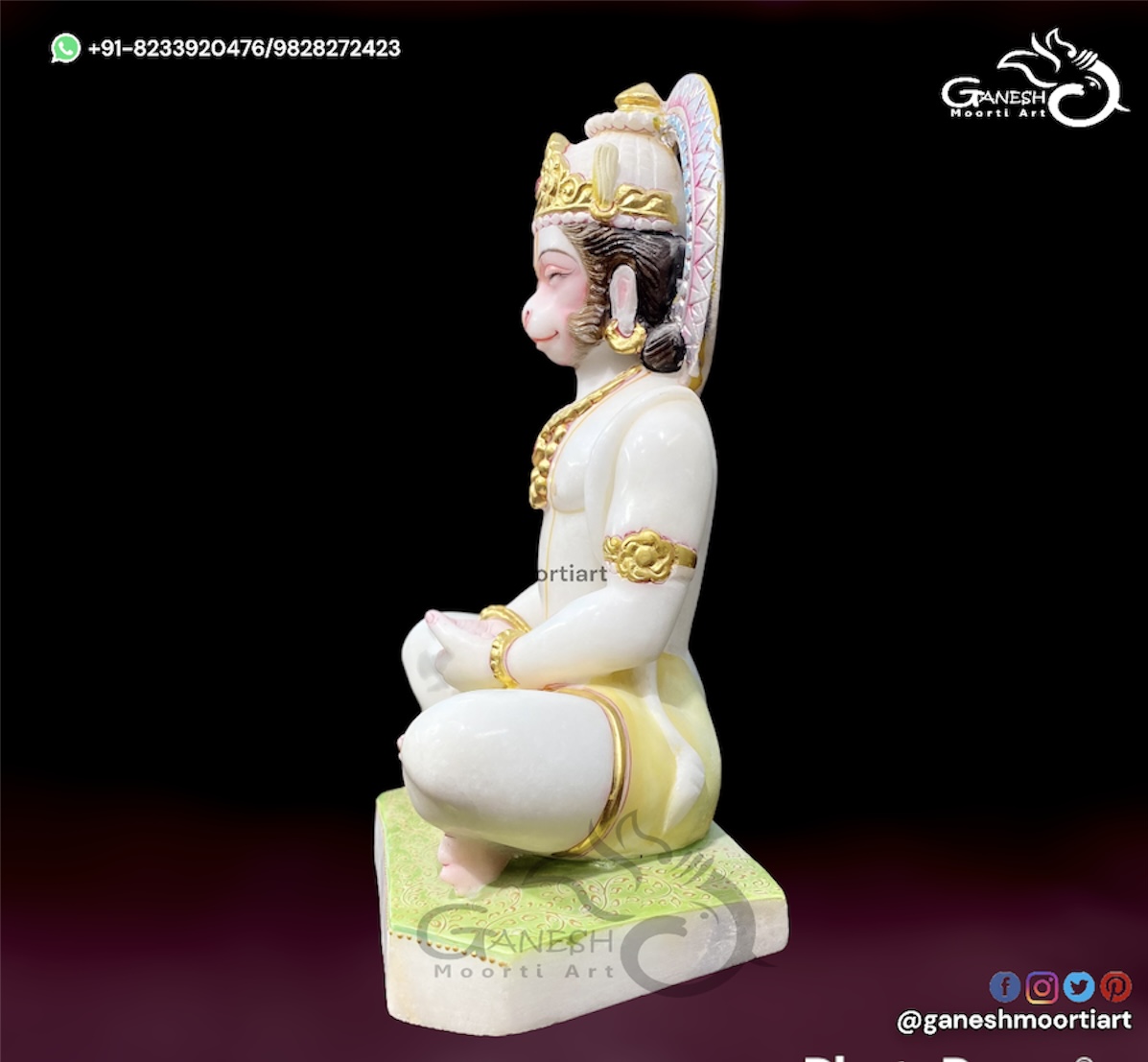 Meditating Hanuman Statue