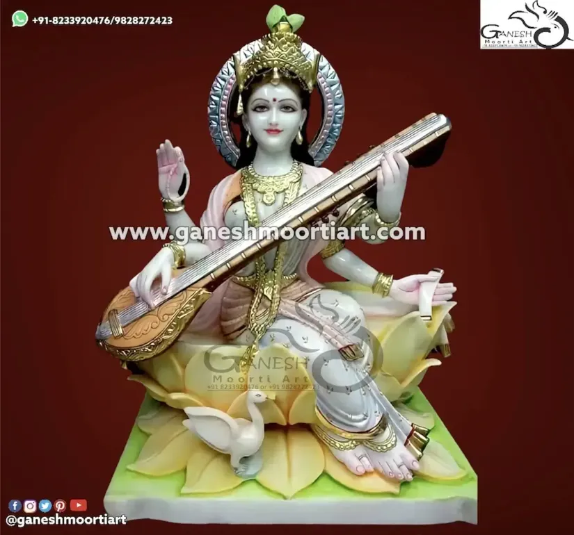 Saraswati Marble Statue