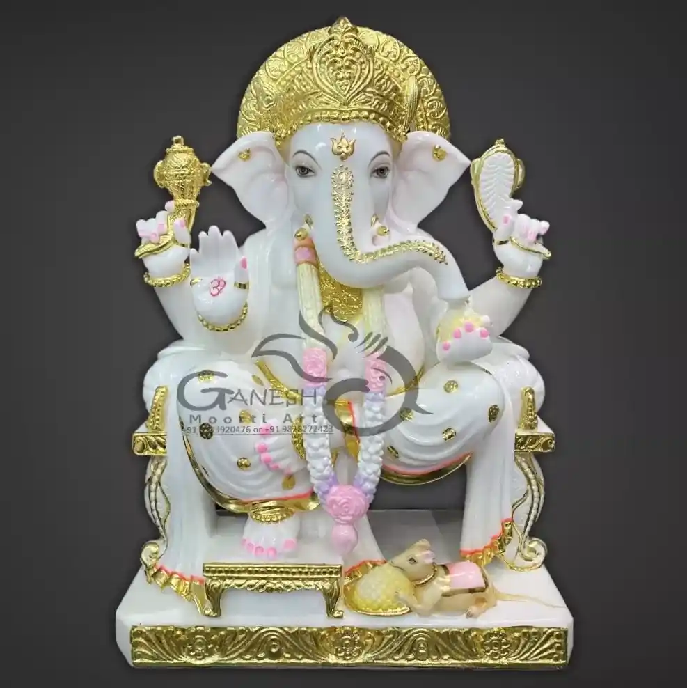 White Ganesh Idol for Home