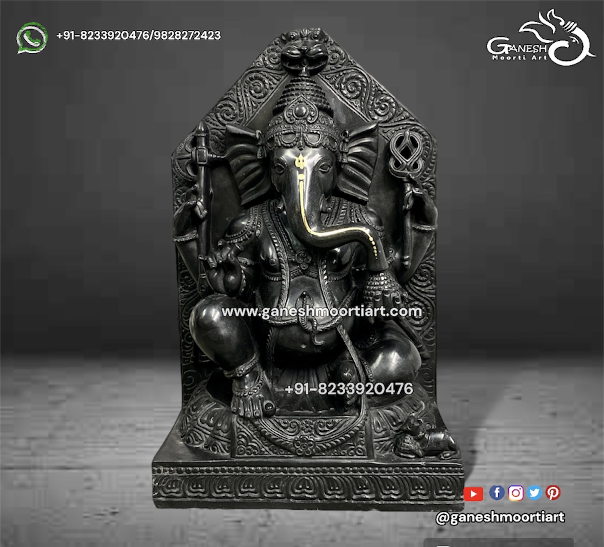 Buy Ganesh Statue sitting on Lotus