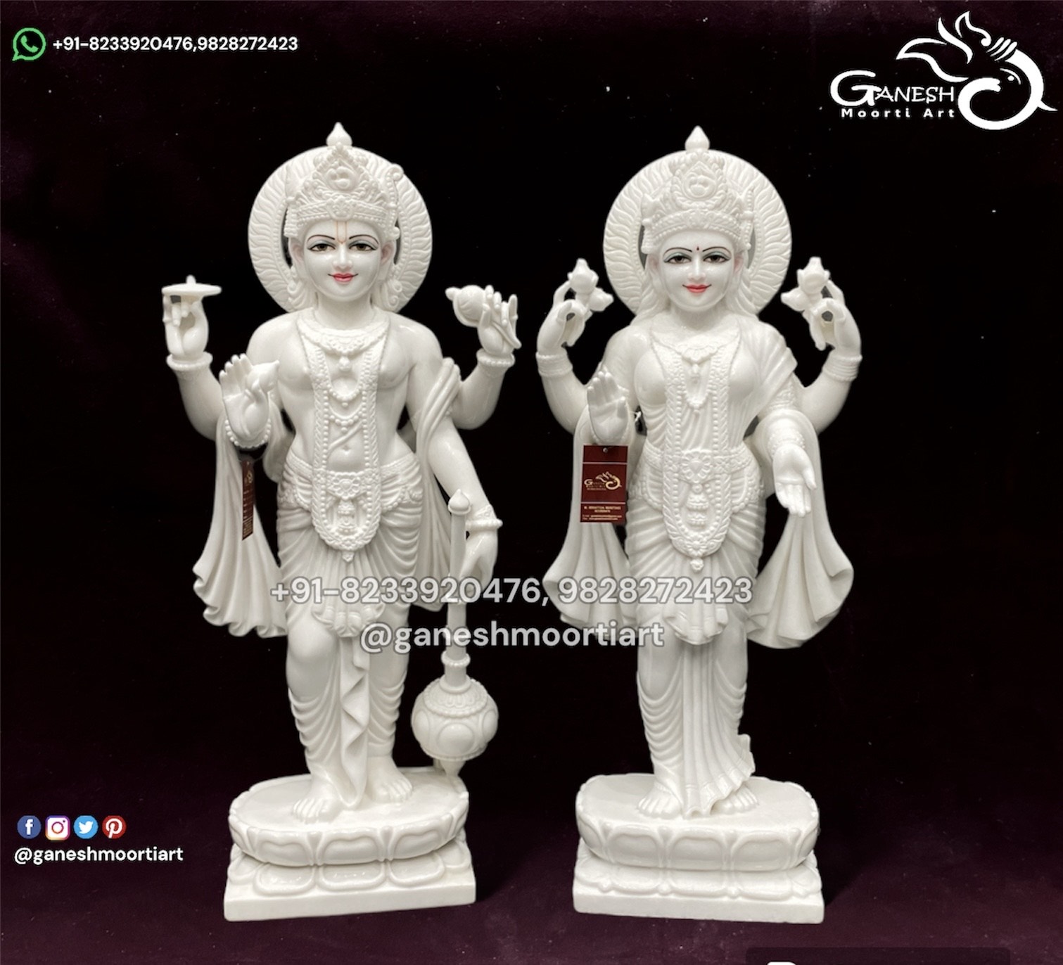 Marble Laxmi Narayan Murti for Temple