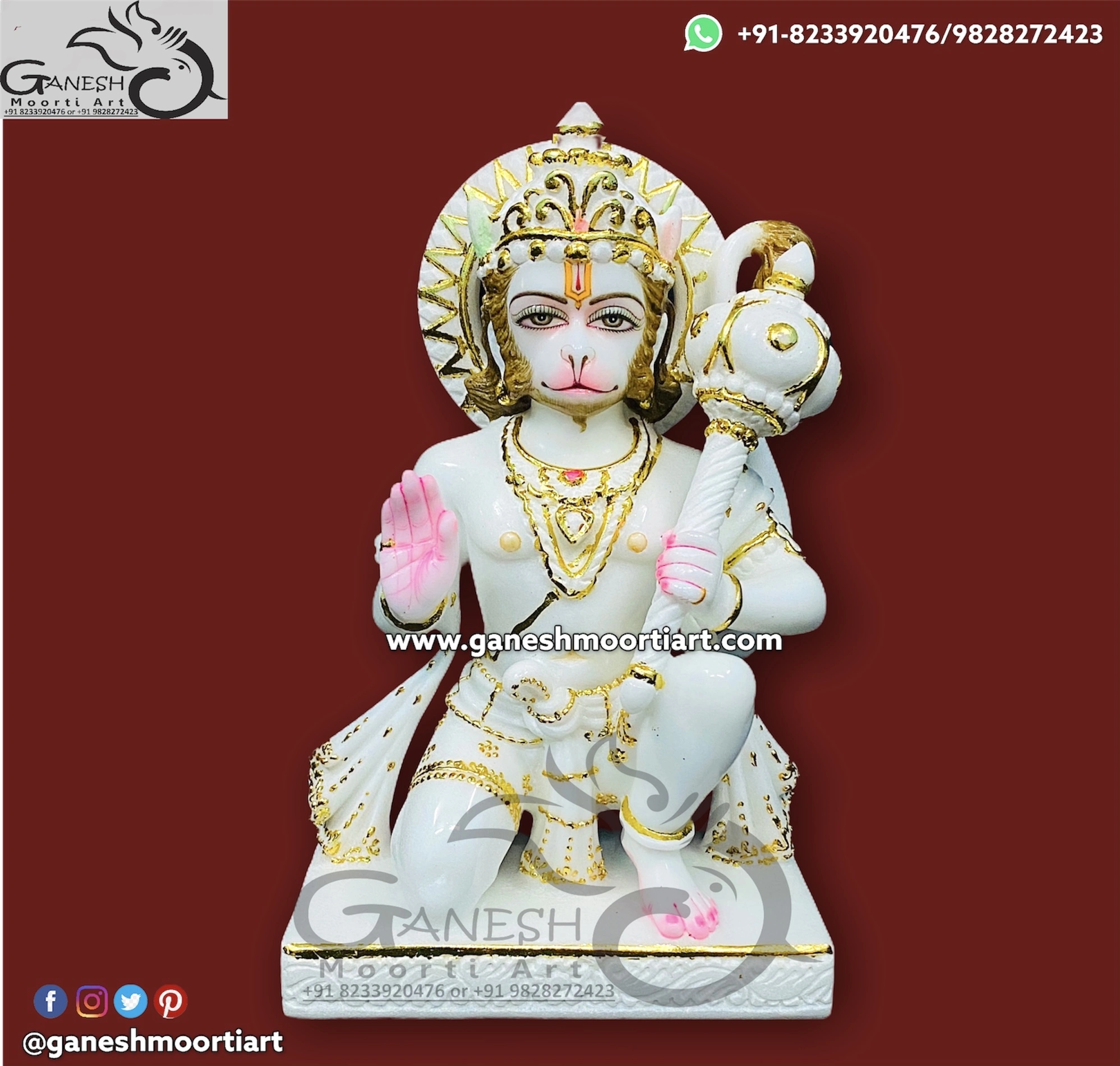 Buy Beautiful hanuman Statue in marble