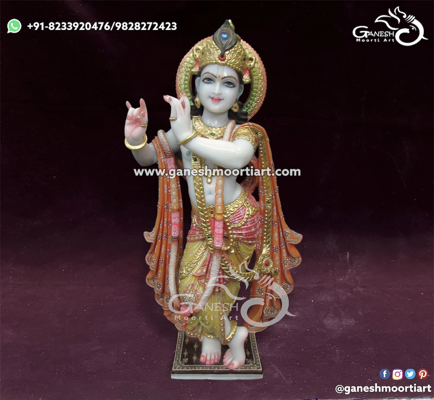 Buy Marble Krishna Murti online 